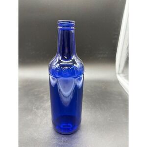 SKYY Vodka Cobalt Blue Glass Bottle Embossed Logo Empty Collectible 50ml 200ml